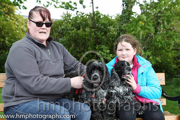 Marilyn Farrell and her neice Danni from Irvinestown with Rosie and Poppy at Necarne P2p