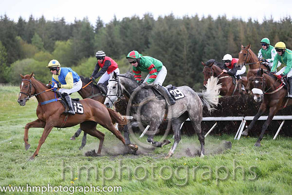 02nd Goonjim ( 15 ) and B O'Neill - Trainer : Colin Bowe - purple and yellow hlvd