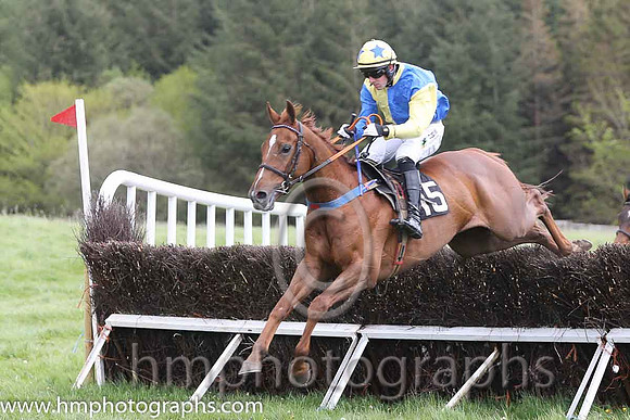 02nd Goonjim ( 15 ) and B O'Neill - Trainer : Colin Bowe - purple and yellow hlvd