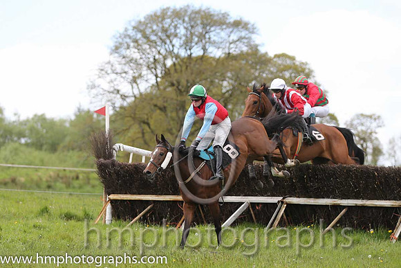 01st Tamacilla ( 8 ) and J Cresswell - Trainer : Brian W Dougan - red, blue sleeves