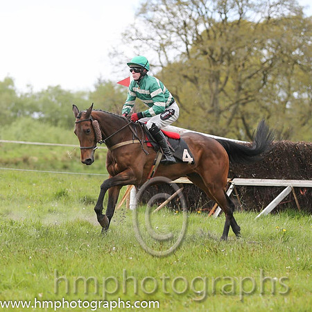 03rd Scarva's Cindy ( 4 ) and H Dunne - Trainer : Marshall Watson - green and buff hoops