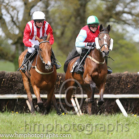02nd Longtymegone ( 6 ) and McConville - Trainer : Stephen McConville - red and white stripes and 01st Tamacilla ( 8 ) and J Cresswell - Trainer : Brian W Dougan - red, blue sleeves