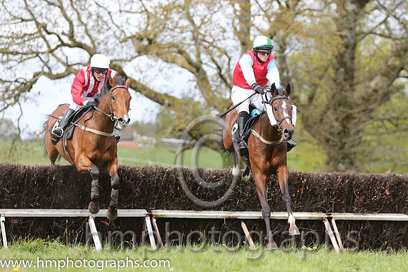 02nd Longtymegone ( 6 ) and McConville - Trainer : Stephen McConville - red and white stripes and 01st Tamacilla ( 8 ) and J Cresswell - Trainer : Brian W Dougan - red, blue sleeves