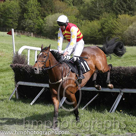 03rd Sweet Shock ( 11 ) and N T Slevin - Trainer : Ms Frances Slevin - red, yellow chevrons