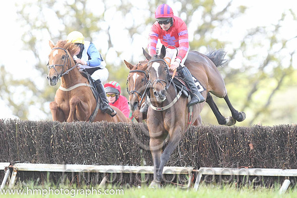 01st Without Wings ( 6 ) and M J O'Hare - Trainer : Liam Lennon - red, purple cross