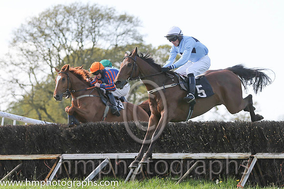 04th Knockedoutloaded ( 5 ) and A J Doyle - Trainer : Vincent Devereux - sky blue, navy triple diamond