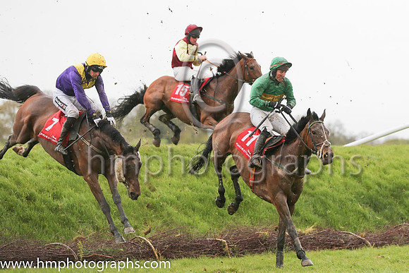 06th Are Ya Right Chief ( 7 , purple, yellow chevron ) and P.W. Mullins - Trainer : W.P. Mullins - Owner : Mrs M McMahon