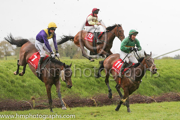 09th So Influential ( 15 , purple, yellow inverted triangle ) and B.M. Cash - Trainer : Peter Maher - Owner : R. O'Connor