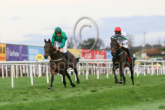 02nd Better Days Ahead (2 , white and emerald green chevrons ) Jockey: Mr J J Codd , Trainer: Gordon Elliott