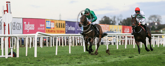01st Carnfunnock (1 , emerald green and dark green sleeves ) Jockey: Mr B G Crawford(7) , Trainer: S R B Crawford