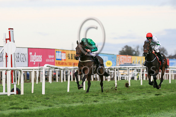 01st Carnfunnock (1 , emerald green and dark green sleeves ) Jockey: Mr B G Crawford(7) , Trainer: S R B Crawford