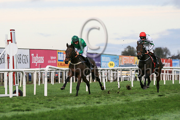 01st Carnfunnock (1 , emerald green and dark green sleeves ) Jockey: Mr B G Crawford(7) , Trainer: S R B Crawford