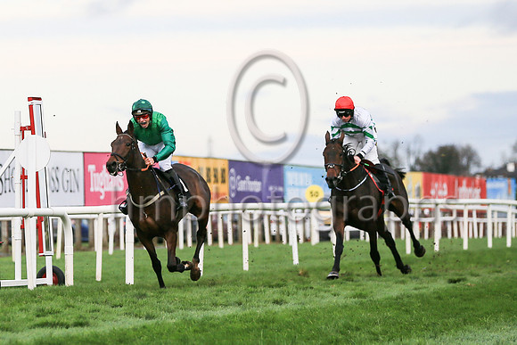 01st Carnfunnock (1 , emerald green and dark green sleeves ) Jockey: Mr B G Crawford(7) , Trainer: S R B Crawford