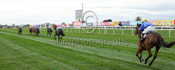 01st Now Where Or When (4 , pink and black hoops ) Jockey: Sam Ewing , Trainer: S R B Crawford