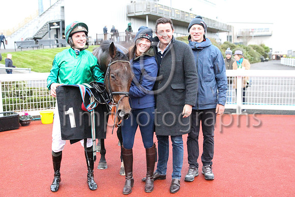 Ian McGahey, Sales Director of Workpal, the Race Sponsor after Carnfunnock trained by Stuart Crawford and ridden by his brother Ben won the Workpal Flat Race on Day 1 of the Ladbrokes Festival of Raci