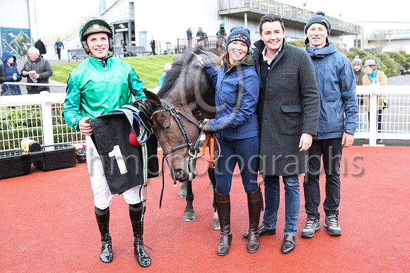 Ian McGahey, Sales Director of Workpal, the Race Sponsor after Carnfunnock trained by Stuart Crawford and ridden by his brother Ben won the Workpal Flat Race on Day 1 of the Ladbrokes Festival of Raci