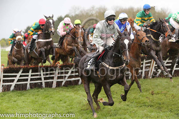 03rd Clondaw Warrior ( 22 , grey, pink hoop ) and D.J. Casey - Trainer : W.P. Mullins - Owner : Act D Wagg Syndicate