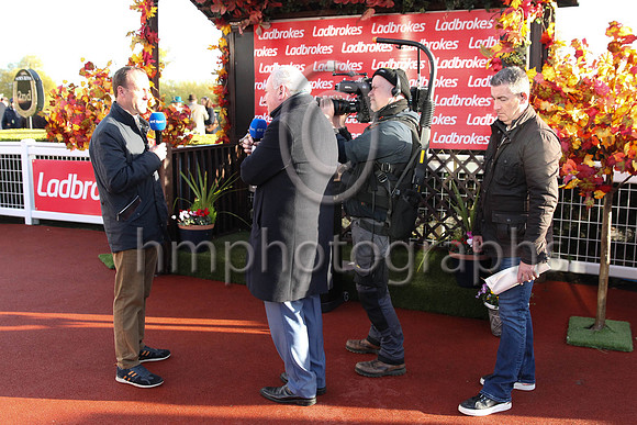 Robbie Power representing Henry De Bromhead being interviewed at Down Royal