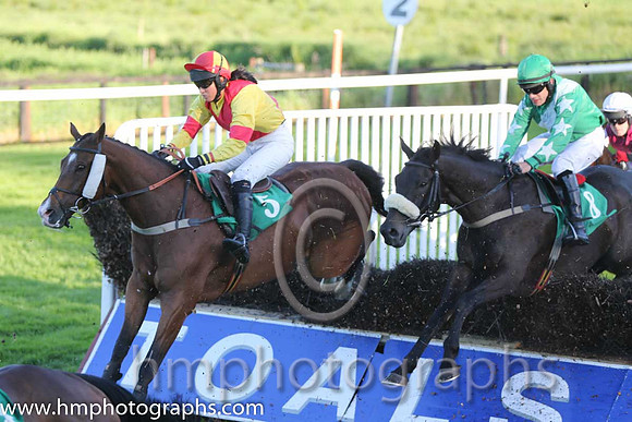 10th Deputy Consort (USA) ( 5 , yellow, red cross belts ) and K. Ferris (7) - Trainer : R. K. Watson - Owner : T.B. Ferris
