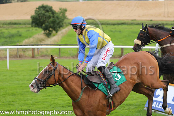 Fell Myles Ahead and D N Russell ( 3 , yellow, royal blue seams ) Trainer - T M Walsh , Owner - Henry McCourt