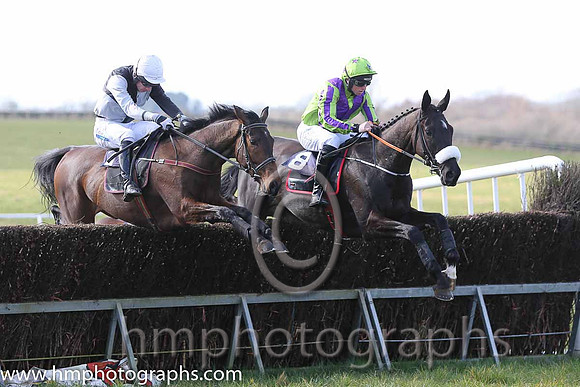 01st Baltazar D'allier ( 8 )  J J Codd - Trainer: Gordon Elliott - light green, purple chevron