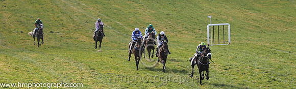 01st Baltazar D'allier ( 8 )  J J Codd - Trainer: Gordon Elliott - light green, purple chevron