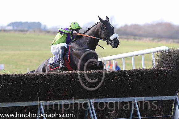 01st Baltazar D'allier ( 8 )  J J Codd - Trainer: Gordon Elliott - light green, purple chevron