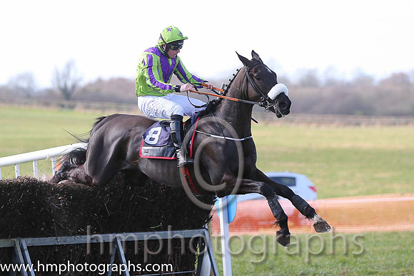 01st Baltazar D'allier ( 8 )  J J Codd - Trainer: Gordon Elliott - light green, purple chevron
