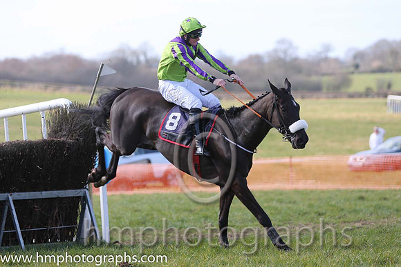 01st Baltazar D'allier ( 8 )  J J Codd - Trainer: Gordon Elliott - light green, purple chevron
