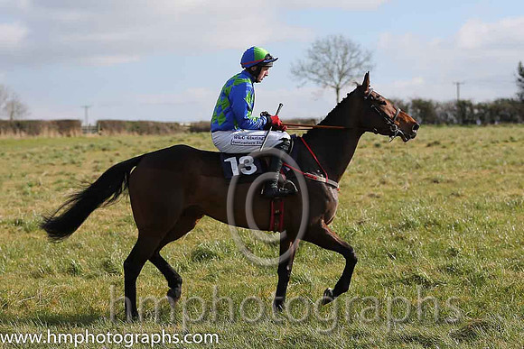04th One Tick ( 13 )  D G Levery - Trainer: B R Hamilton - royal blue and light green diamonds