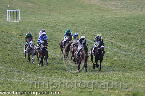 01st Baltazar D'allier ( 8 )  J J Codd - Trainer: Gordon Elliott - light green, purple chevron