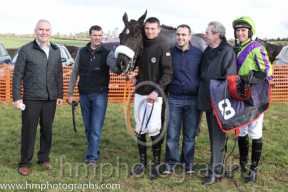 01st Baltazar D'allier ( 8 )  J J Codd - Trainer: Gordon Elliott - light green, purple chevron