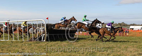 04th One Tick ( 13 )  D G Lavery - Trainer: B R Hamilton - royal blue and light green diamonds