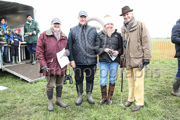 Irish Horseracing Regulatory Board (IHRB) officials at the KIrkistown Point to Point on 19th November 2022 - Frankie Fitzsimmons, Michael O'Donohoe, Mrs Silvia Steele and Robert Steele