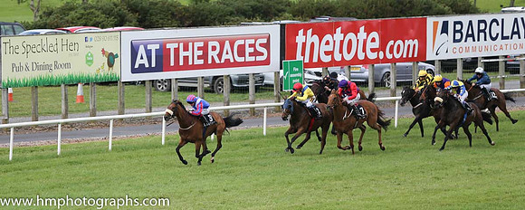 01st Cheers Buddy ( 8 , royal blue, white epaulettes ) and C.D. Hayes - Trainer : Lee Smyth - Owner : Miss Y Lowe