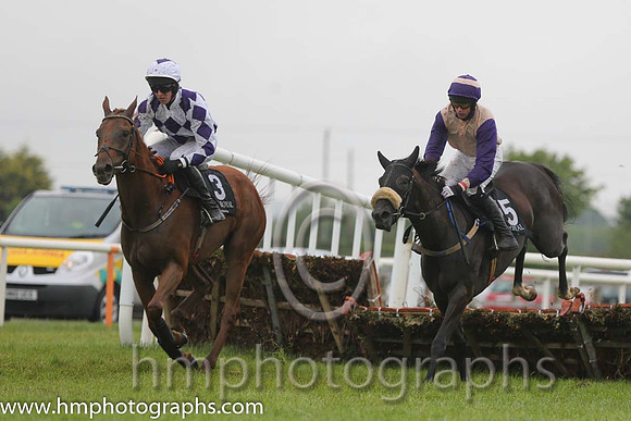 13th Ram Them All ( 3 , white and purple diamonds ) and M.P. Walsh - Trainer : P.A.Fahy - Owner : B.W. Kennedy