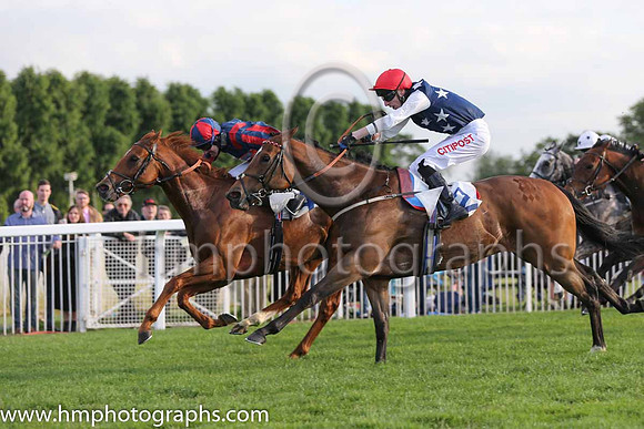 1st No 2 Souville (9) - Jockey: G Baker - Trainer: C F Wall - Colours: blue, white stars