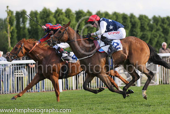 1st No 2 Souville (9) - Jockey: G Baker - Trainer: C F Wall - Colours: blue, white stars