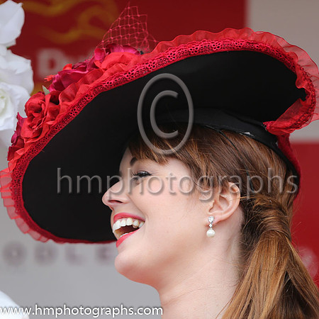 Stacey Caldwell, finalist at the Dubai Duty Free Most Stylish Lady in association with Boodles competition at the Irish Derby at the Curragh