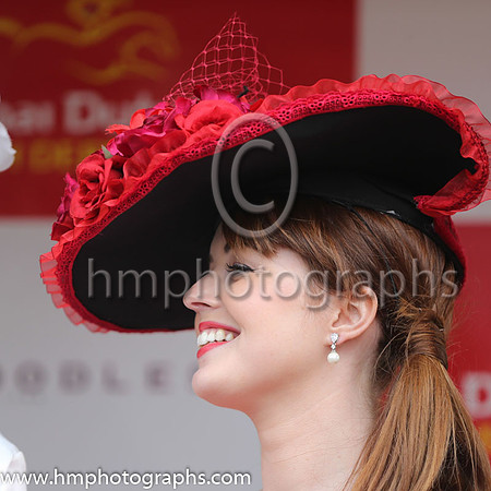 Stacey Caldwell, finalist at the Dubai Duty Free Most Stylish Lady in association with Boodles competition at the Irish Derby at the Curragh