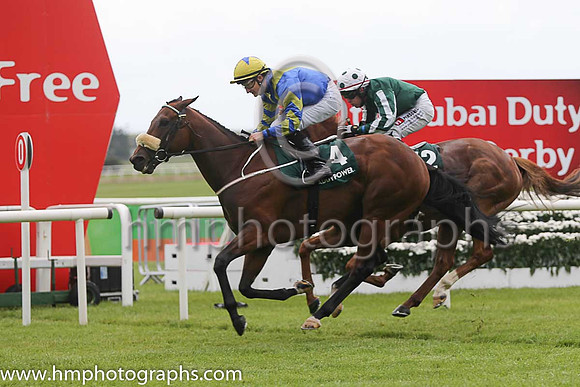 1st - 4 Hasanour (USA) - Trainer: MHalford - Jockey: S Foley - Owner: Richard McNally - Colors: royal blue, yellow chevron