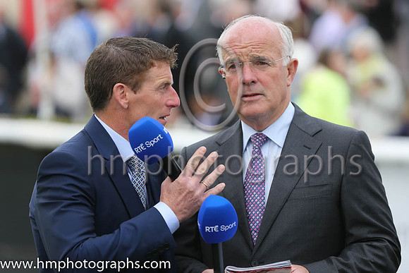 Johnny Murtagh and Ted Walsh in the parade ring at the Irish Derby at the Curragh