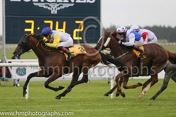 3rd - 3 Awesome Star - Trainer: John M Oxx - Jockey: DP McDonogh - Owner: Charles E Fipke - Colors: white, royal blue diamond