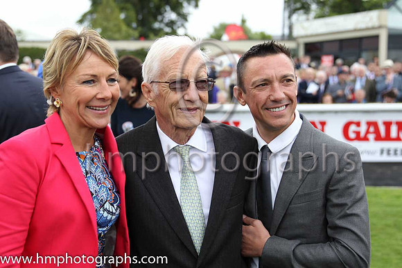 Tracy Piggott daughter of Lester and RTE Commentator, Lester Piggott and Frankie Dettori in the parade ring at the Dubai Duty Free Irish Derby at the Curragh