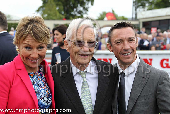 Tracy Piggott daughter of Lester and RTE Commentator, Lester Piggott and Frankie Dettori in the parade ring at the Dubai Duty Free Irish Derby at the Curragh