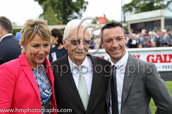 Tracy Piggott daughter of Lester and RTE Commentator, Lester Piggott and Frankie Dettori in the parade ring at the Dubai Duty Free Irish Derby at the Curragh
