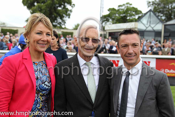 Tracy Piggott daughter of Lester and RTE Commentator, Lester Piggott and Frankie Dettori in the parade ring at the Dubai Duty Free Irish Derby at the Curragh
