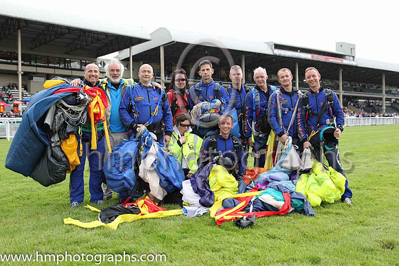 Member of the Irish Parachute Club who descended to the track at the Irish Derby at the Curragh