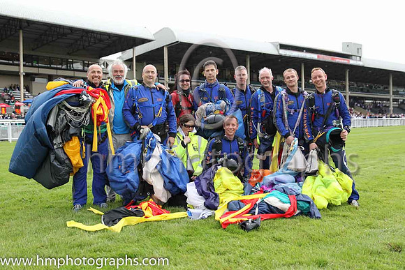 Member of the Irish Parachute Club who descended to the track at the Irish Derby at the Curragh