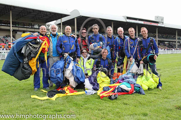 Member of the Irish Parachute Club who descended to the track at the Irish Derby at the Curragh